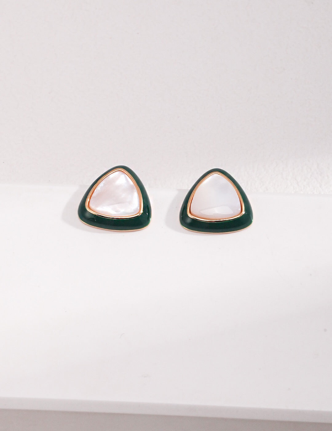 Green Drip Glaze Shell Stud