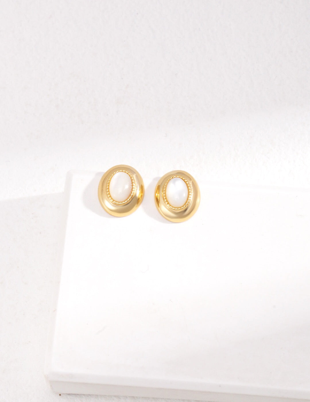Oval Mother of Pearl Earrings