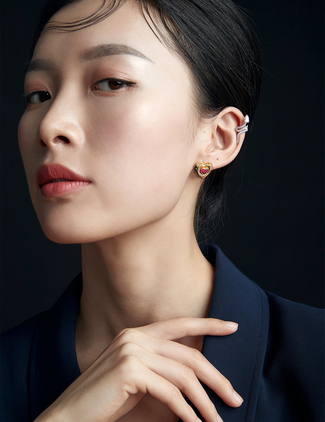 Love Heart Zirconia Earrings