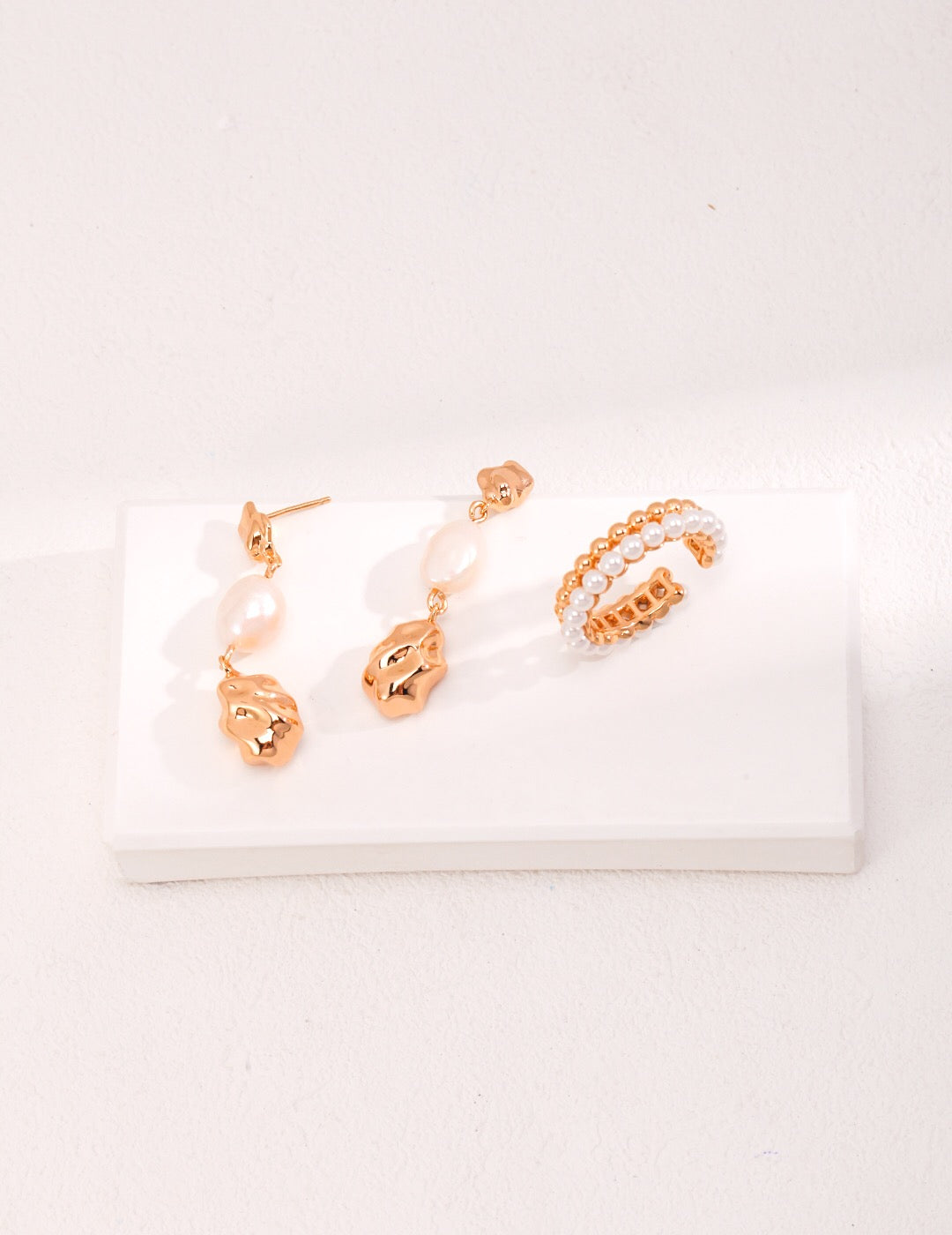 Dainty Pearl Beaded Stacking Band Ring