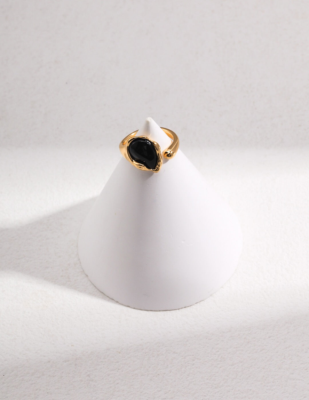 Black Agate Open Ring