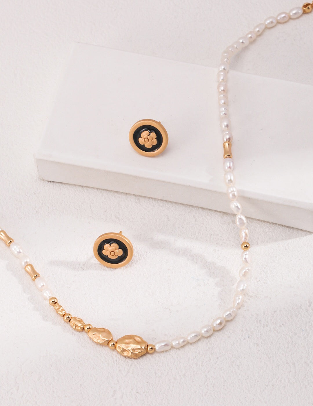 Camellia Drop Glaze Stud Earrings