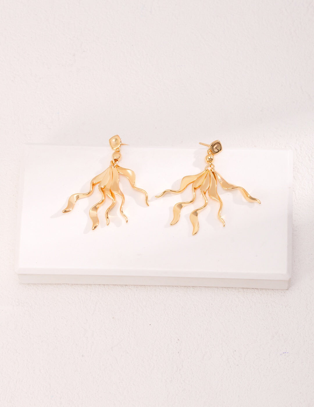Gold Tassel Statement Earrings