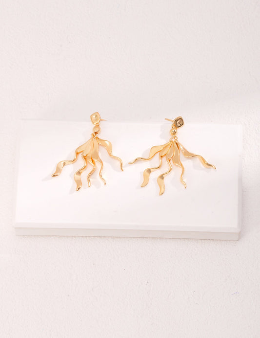 Gold Tassel Statement Earrings