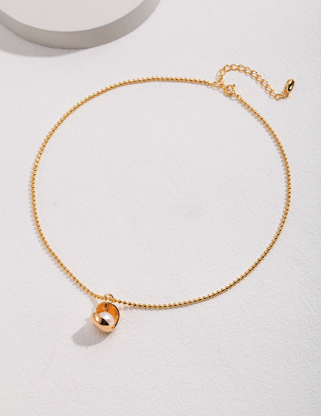 Open Ball Pearl Bead Necklace