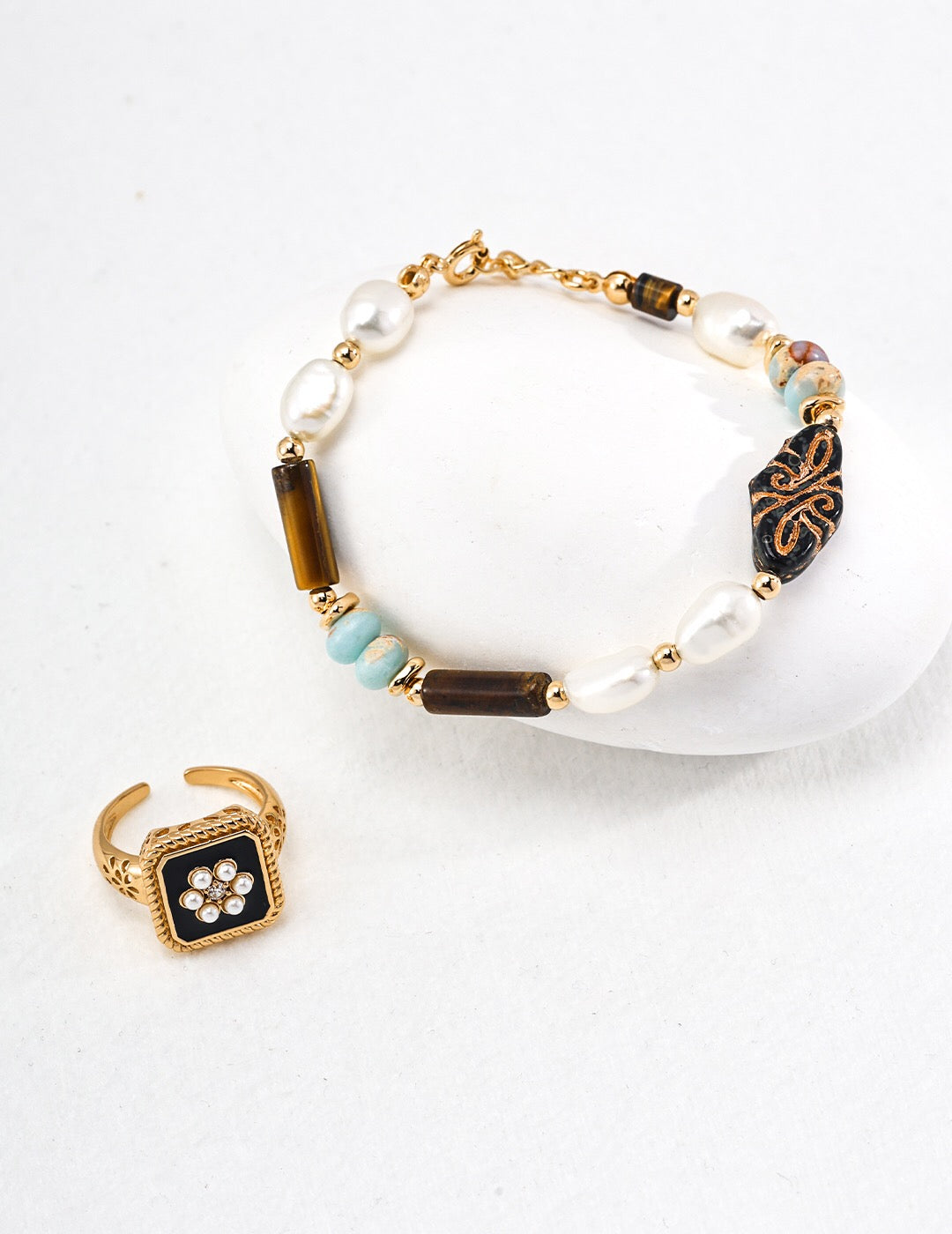 Good Vibes Pearl Multi Beaded Bracelet