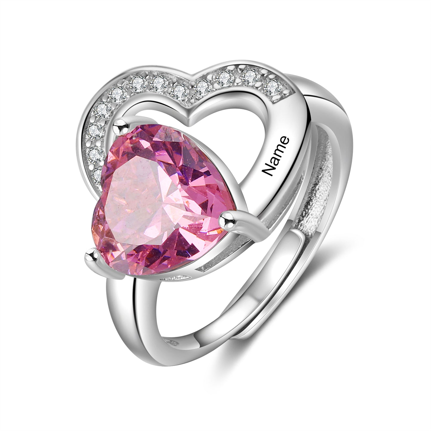 Custom Name Heart Shaped Ring