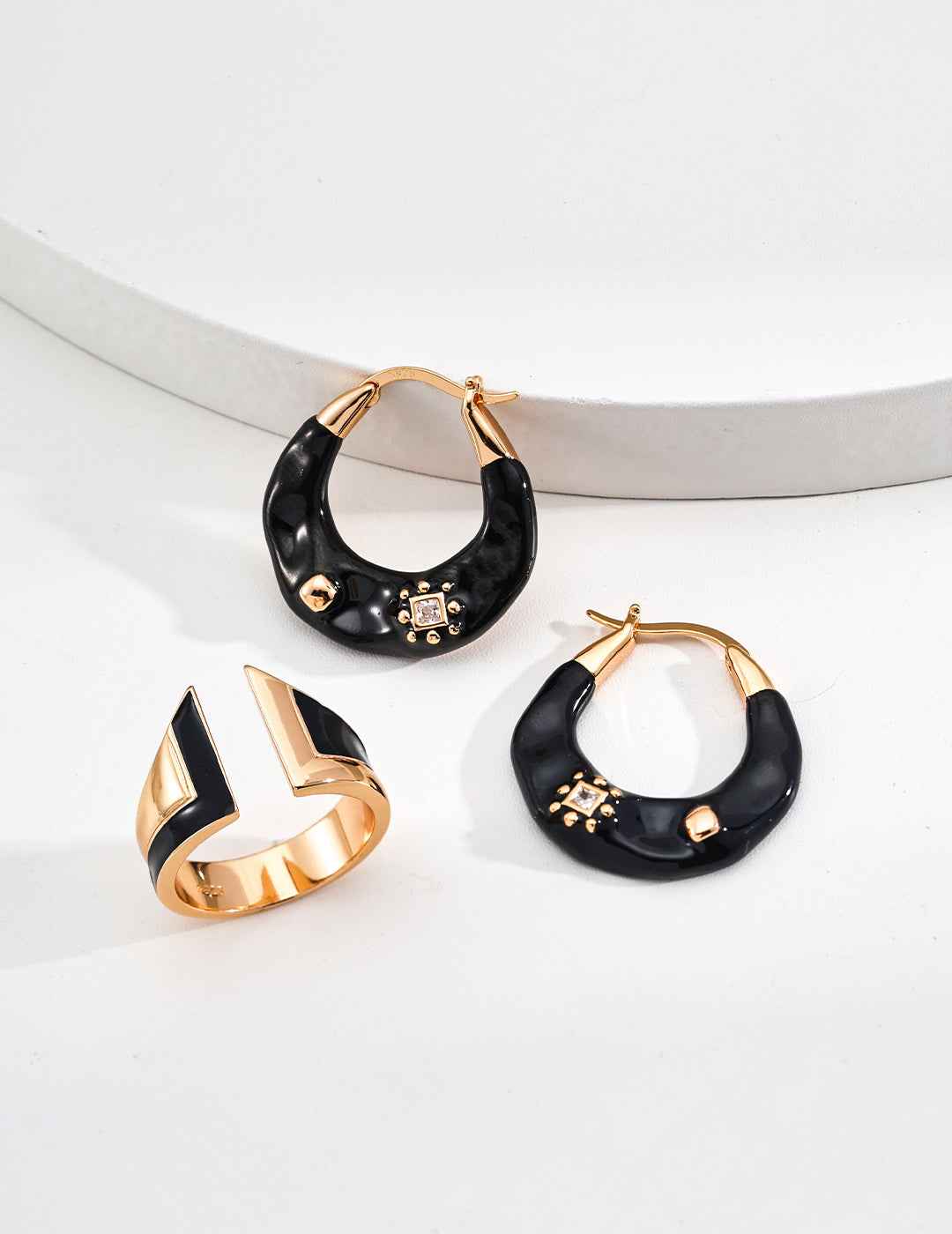 Vintage Drip Glaze Zircon Earrings