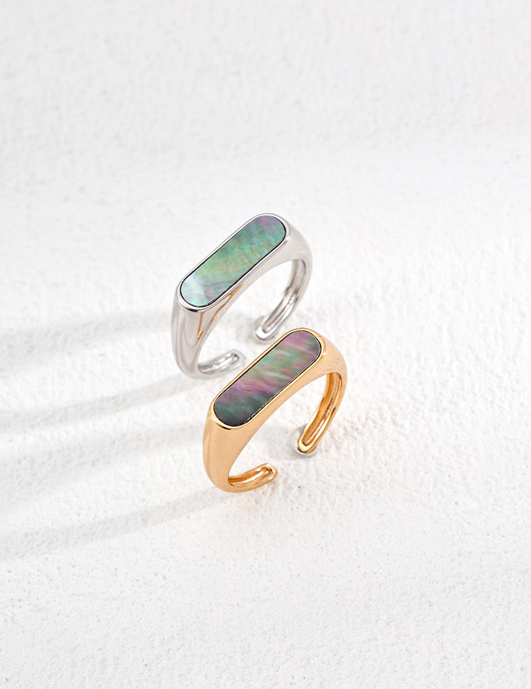 Minimalist Black Shell Open Ring
