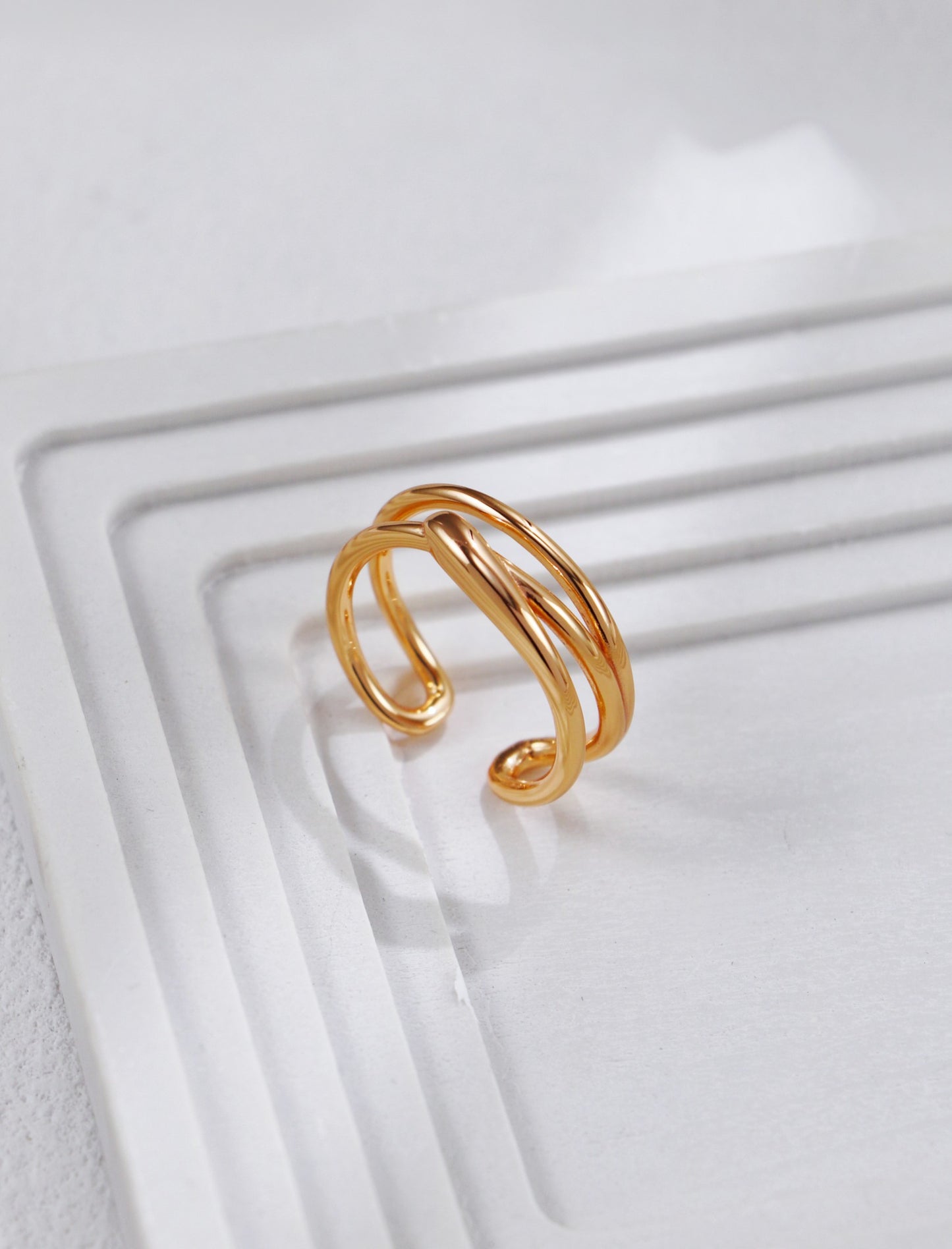 Hollowed-out Line Open Ring
