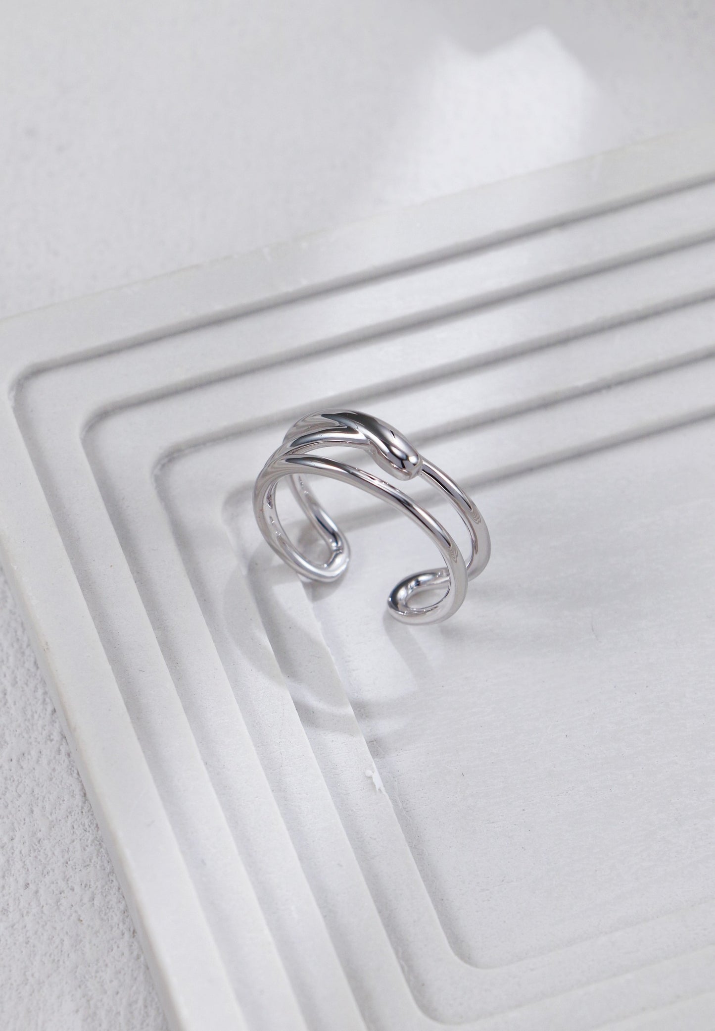 Hollowed-out Line Open Ring