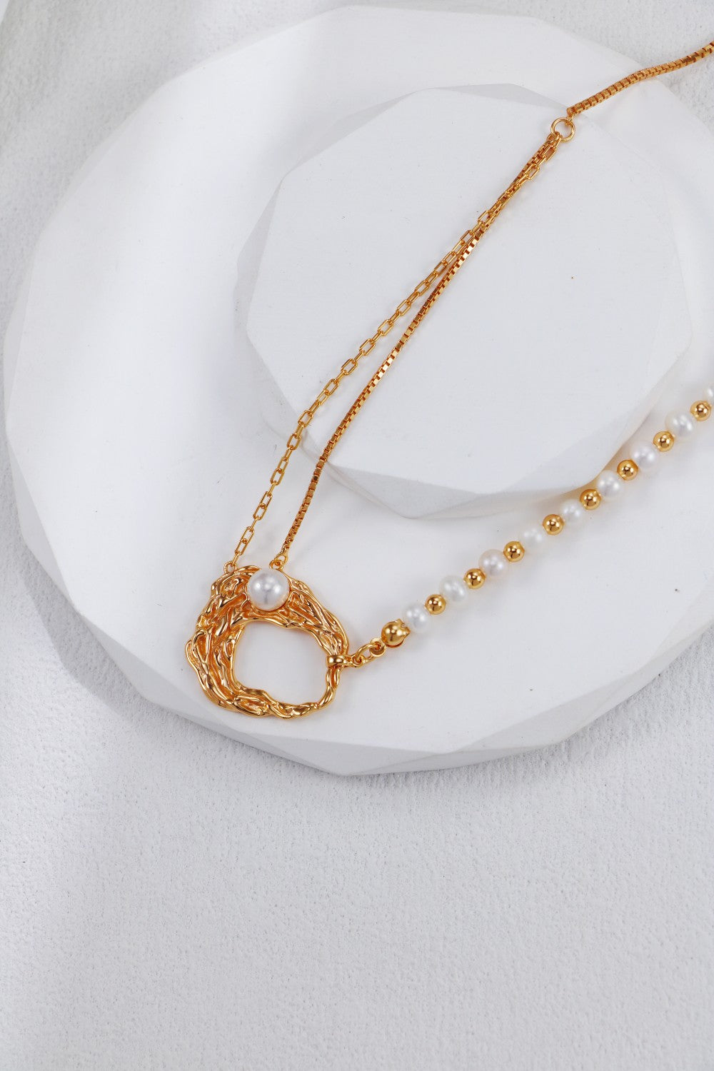 Liquid Metal Pearl Necklace