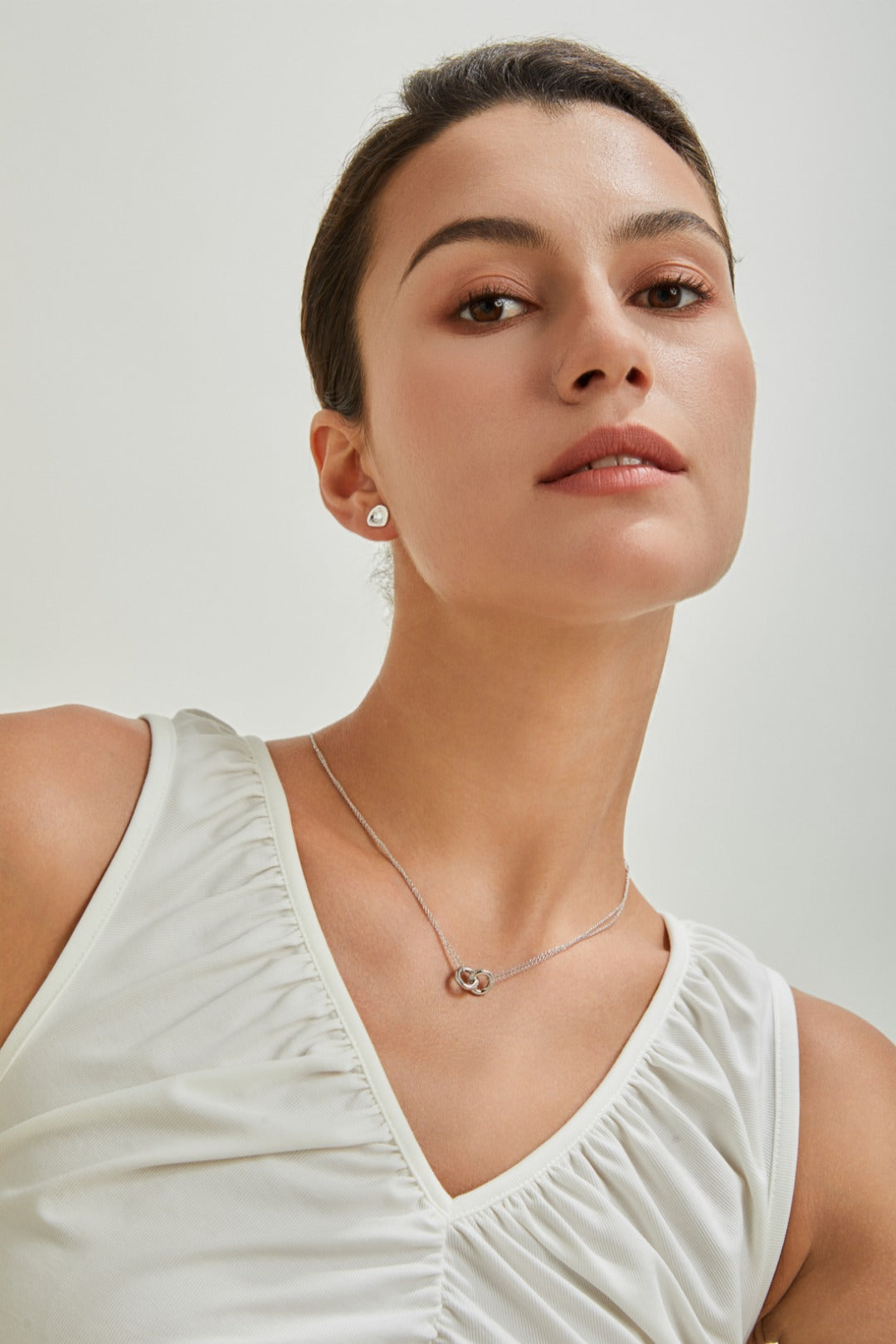 Double Circle Zircon Necklace