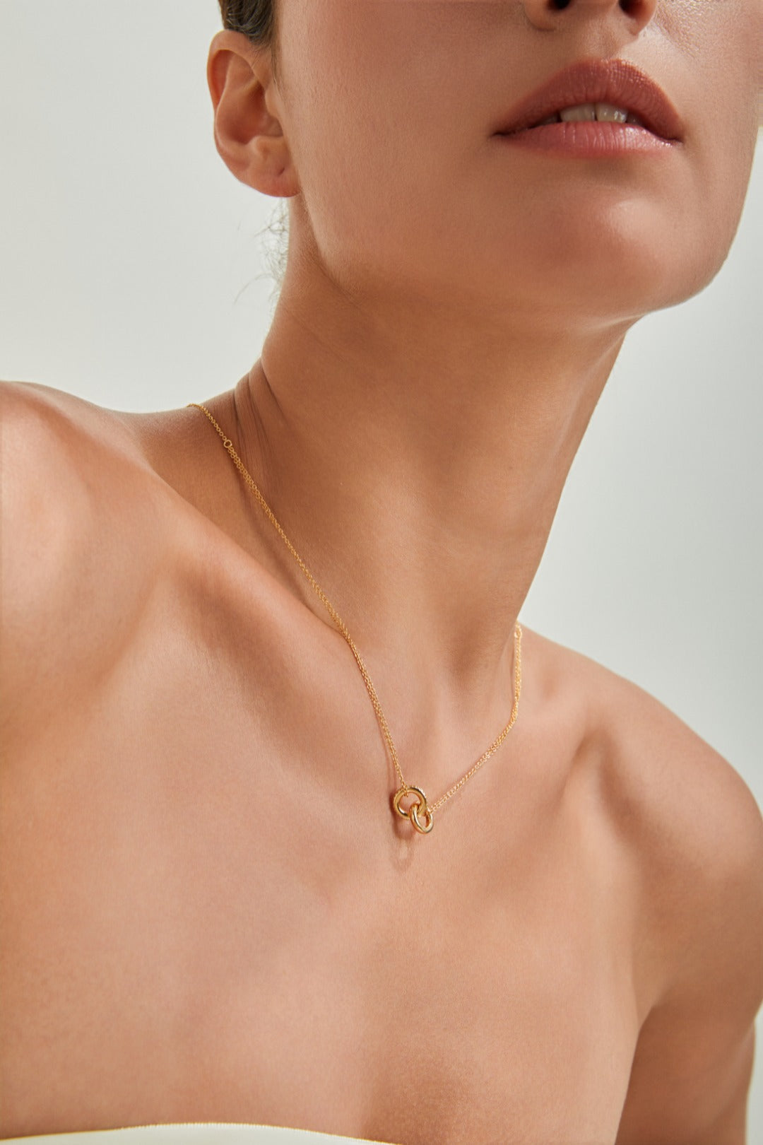 Double Circle Zircon Necklace