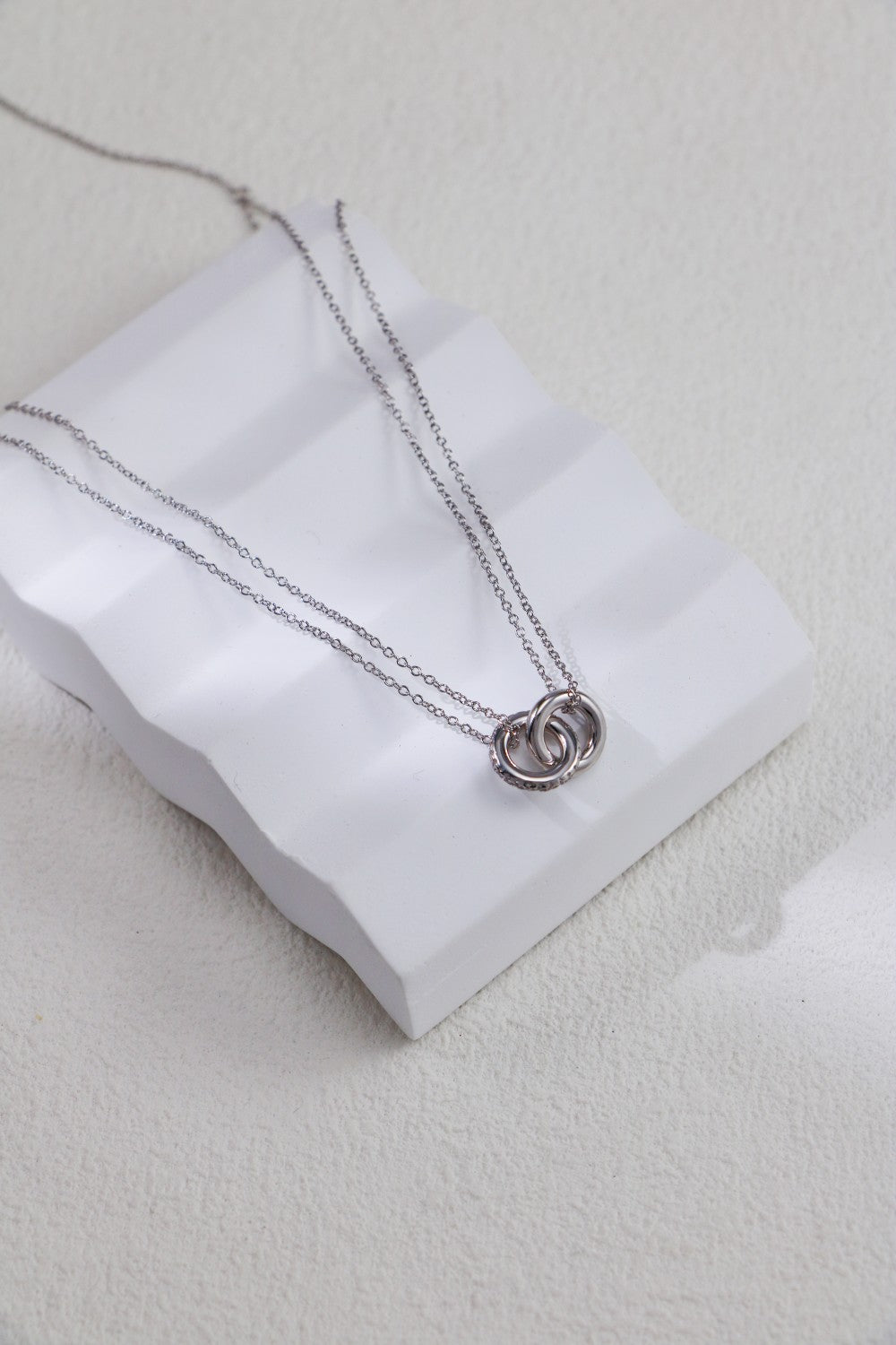 Double Circle Zircon Necklace