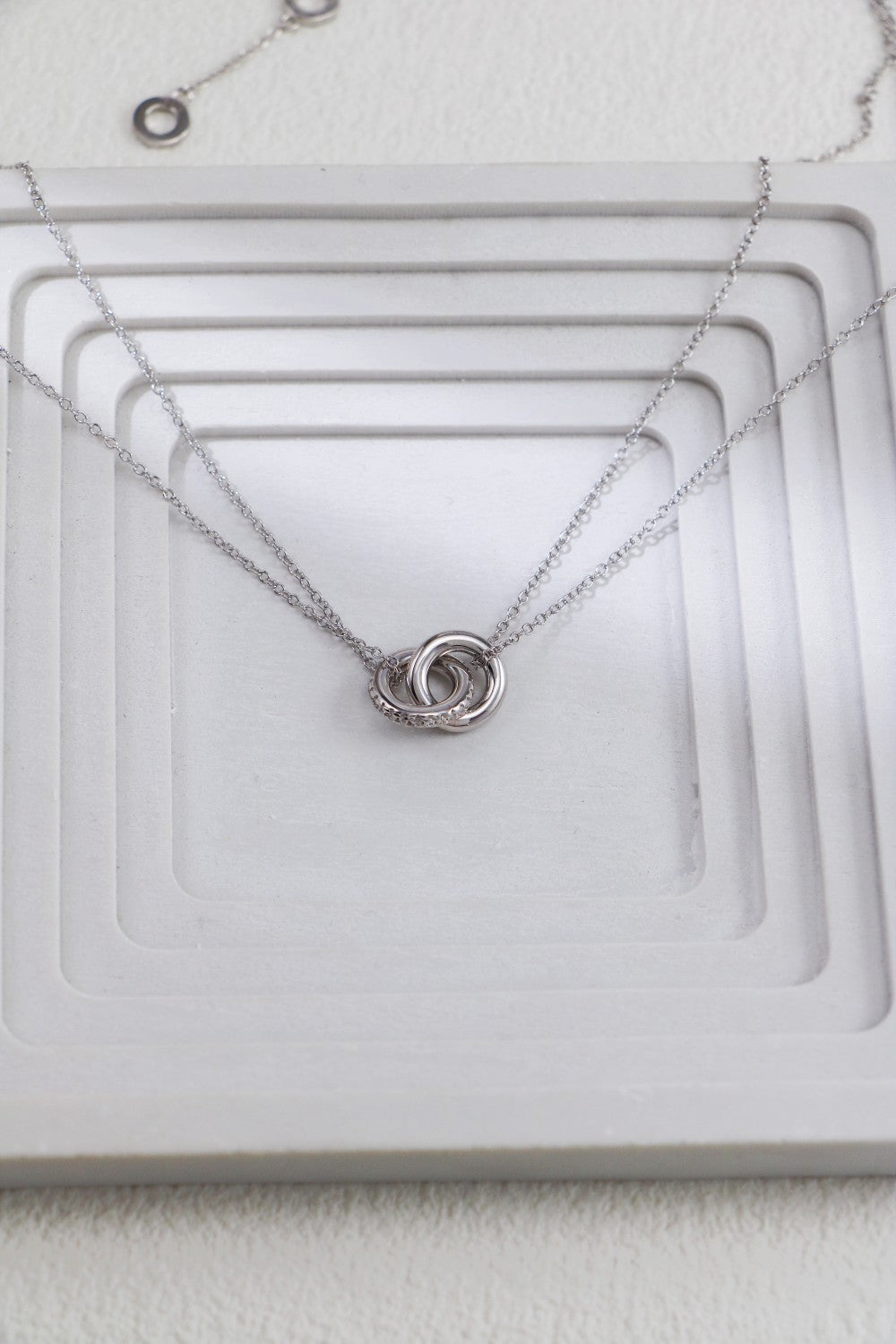 Double Circle Zircon Necklace