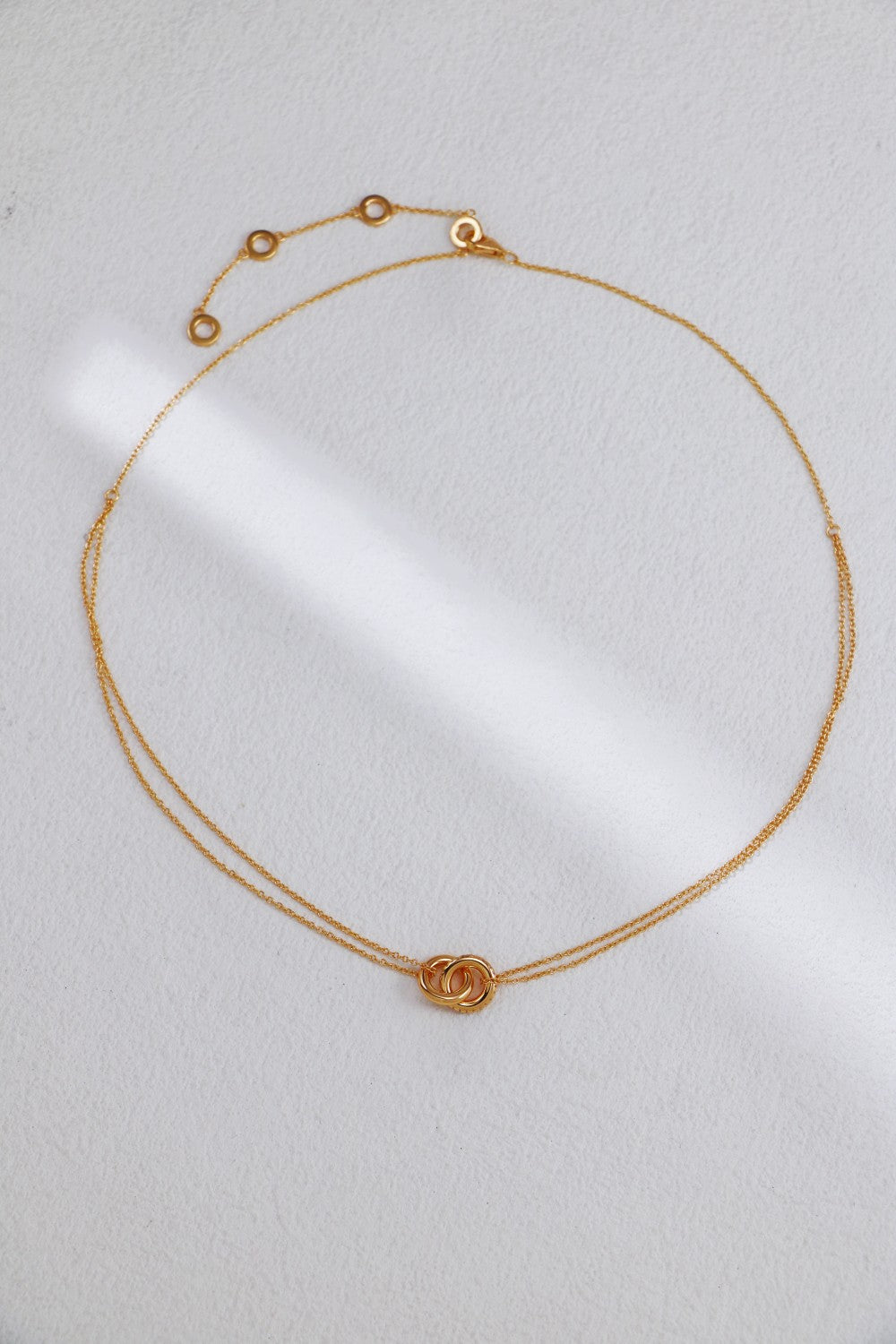 Double Circle Zircon Necklace