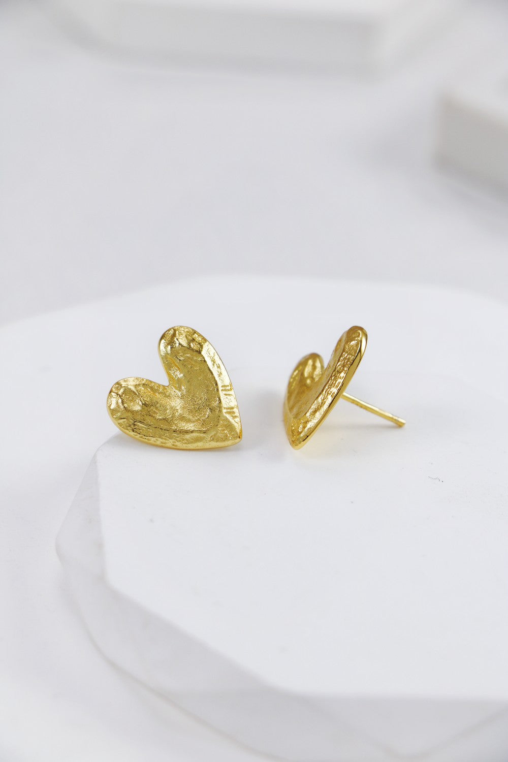 Textured Heart Earrings