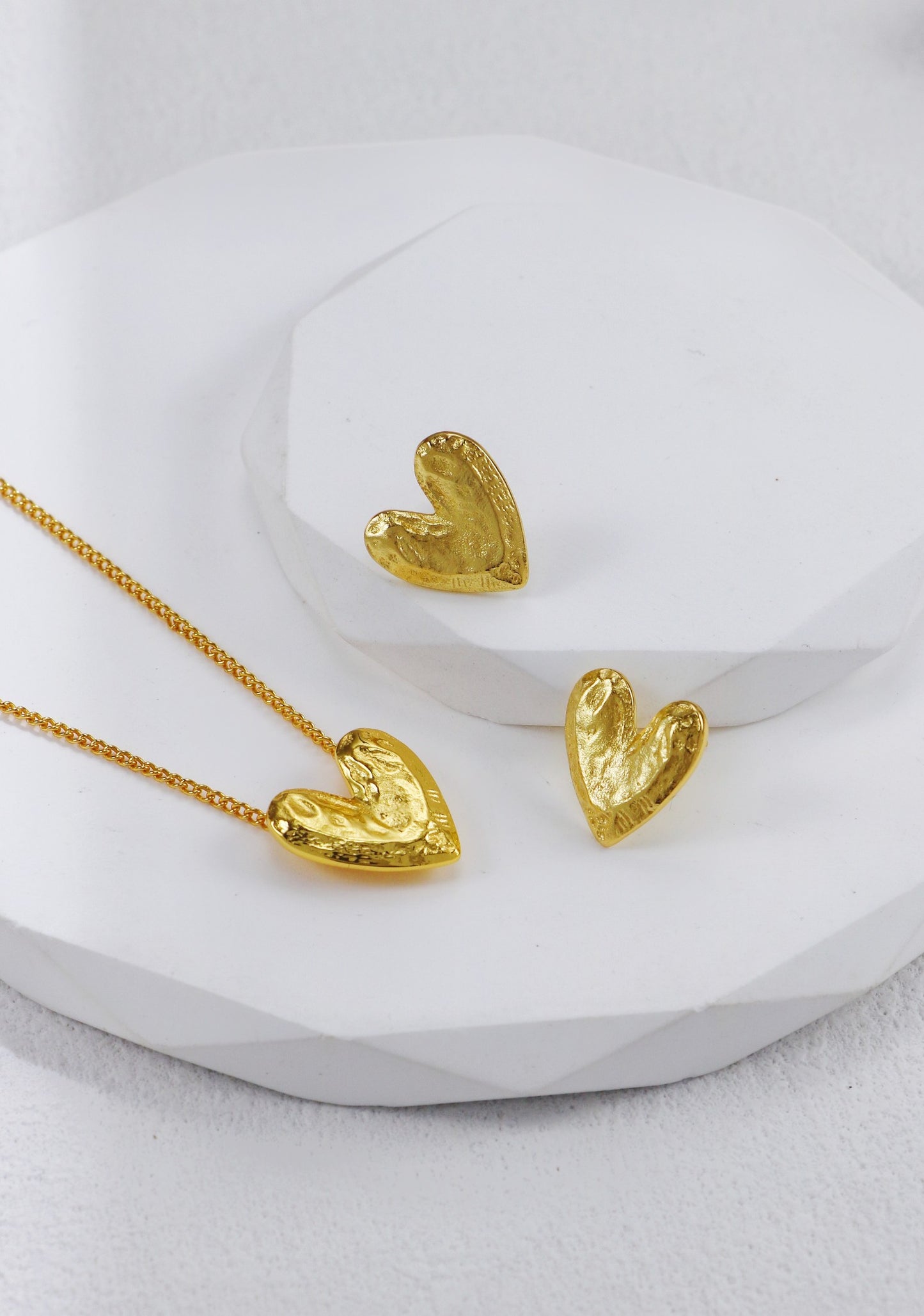 Textured Heart Earrings