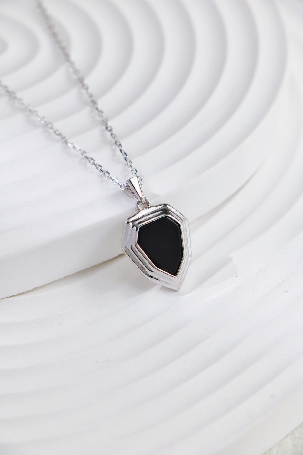 Black Onyx Shield Necklace