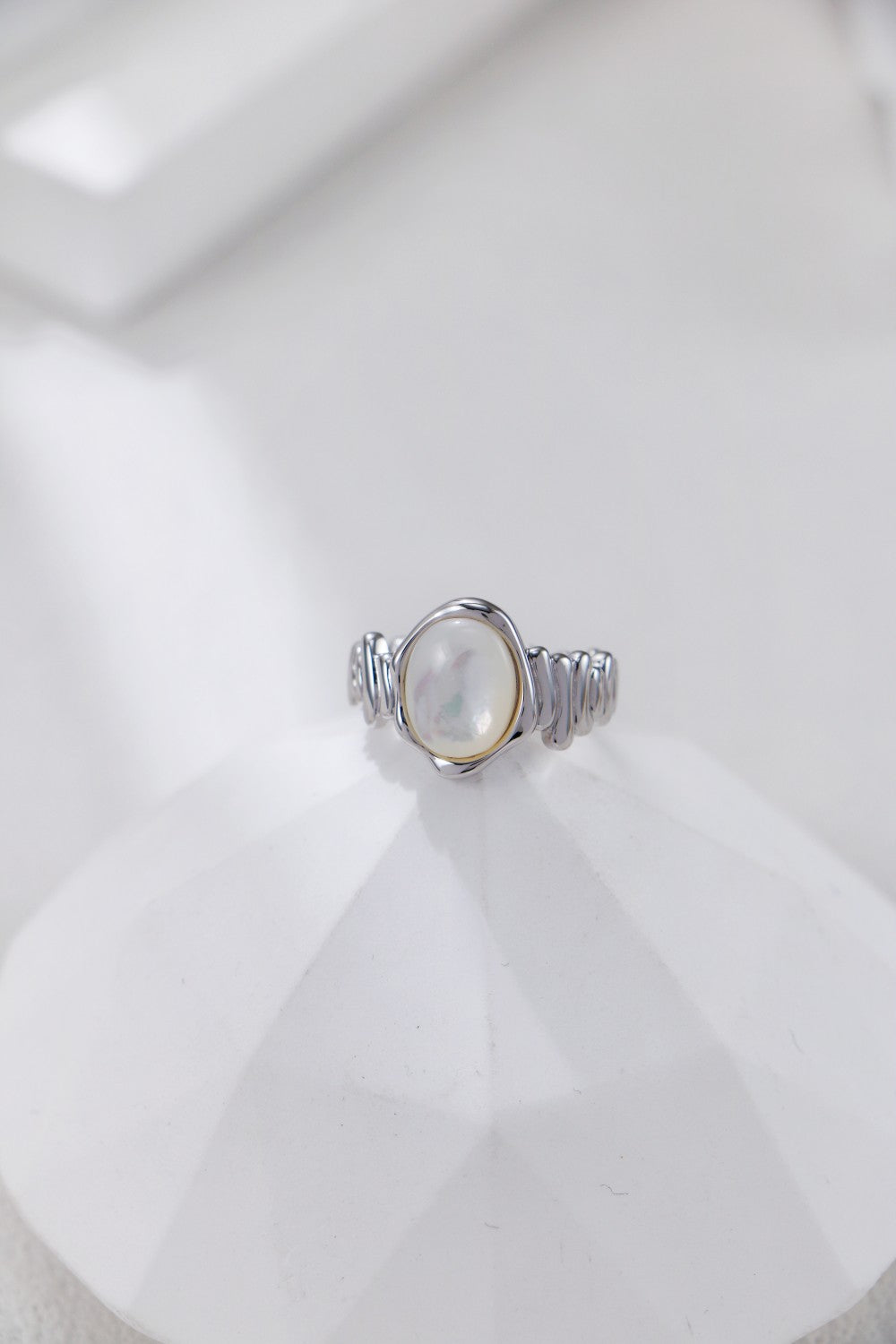 Woven Tiger Eye / Mother of Pearl Ring