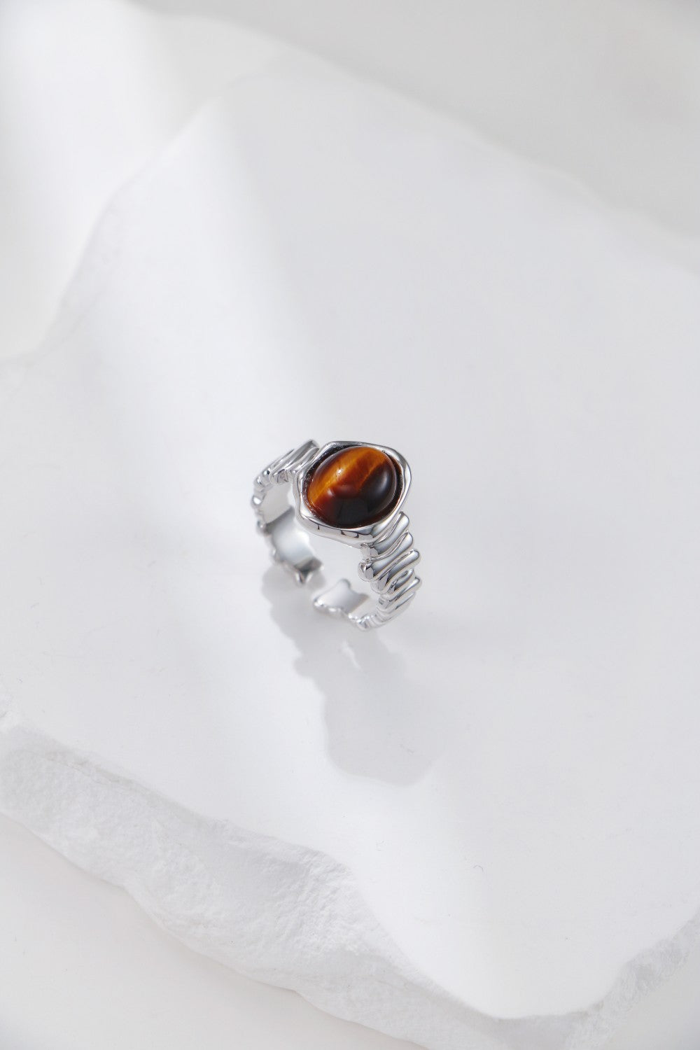 Woven Tiger Eye / Mother of Pearl Ring