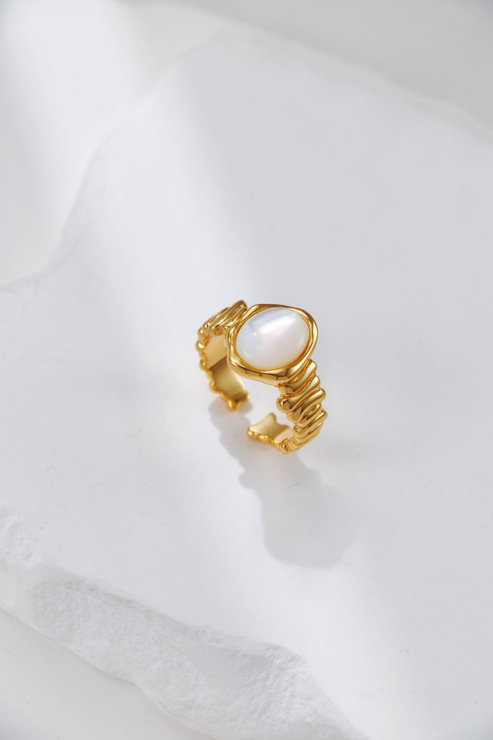 Woven Tiger Eye / Mother of Pearl Ring