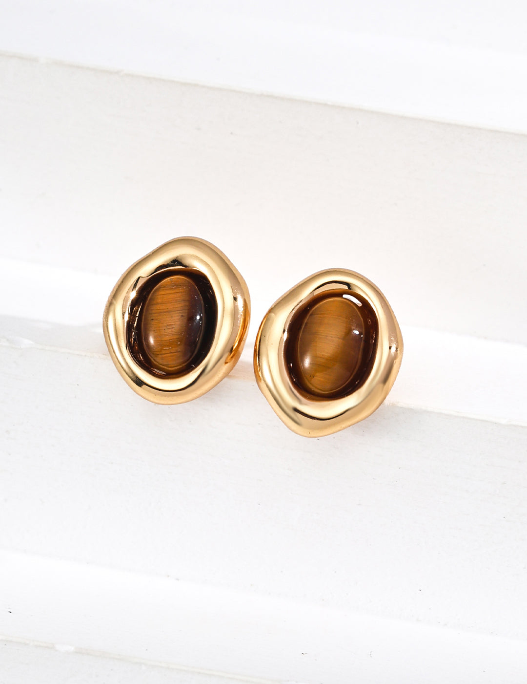 Natural Tiger Eye Earrings