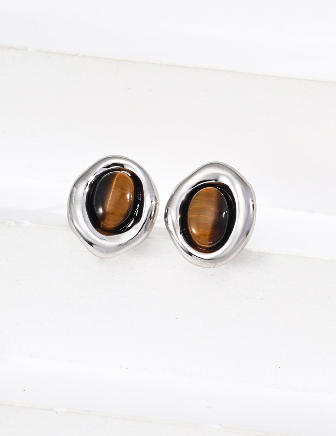 Natural Tiger Eye Earrings