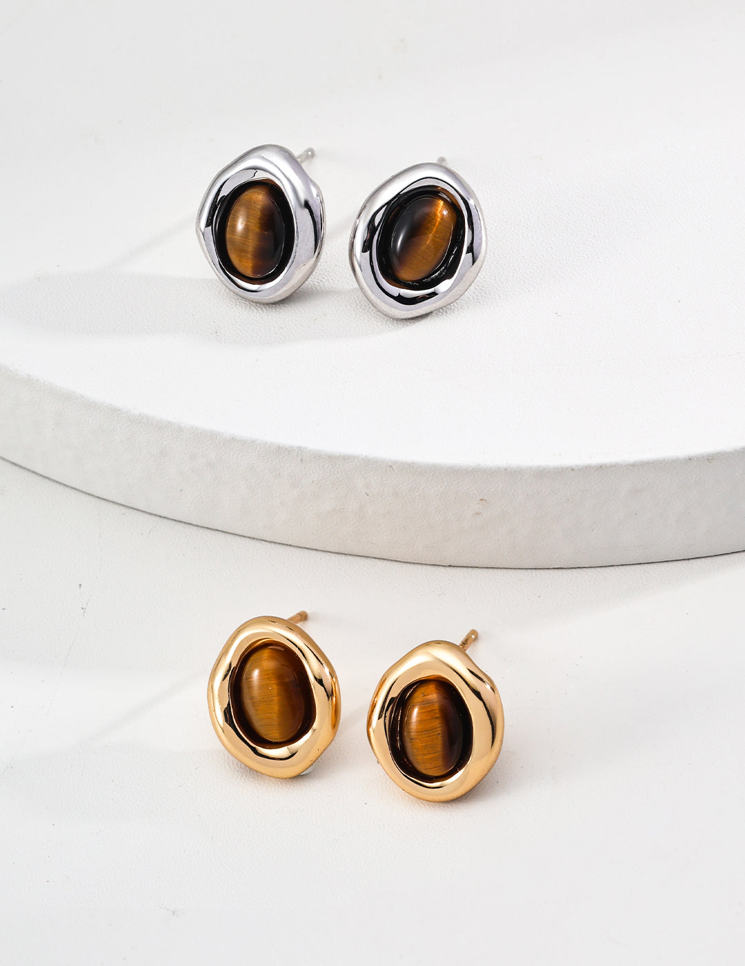Natural Tiger Eye Earrings