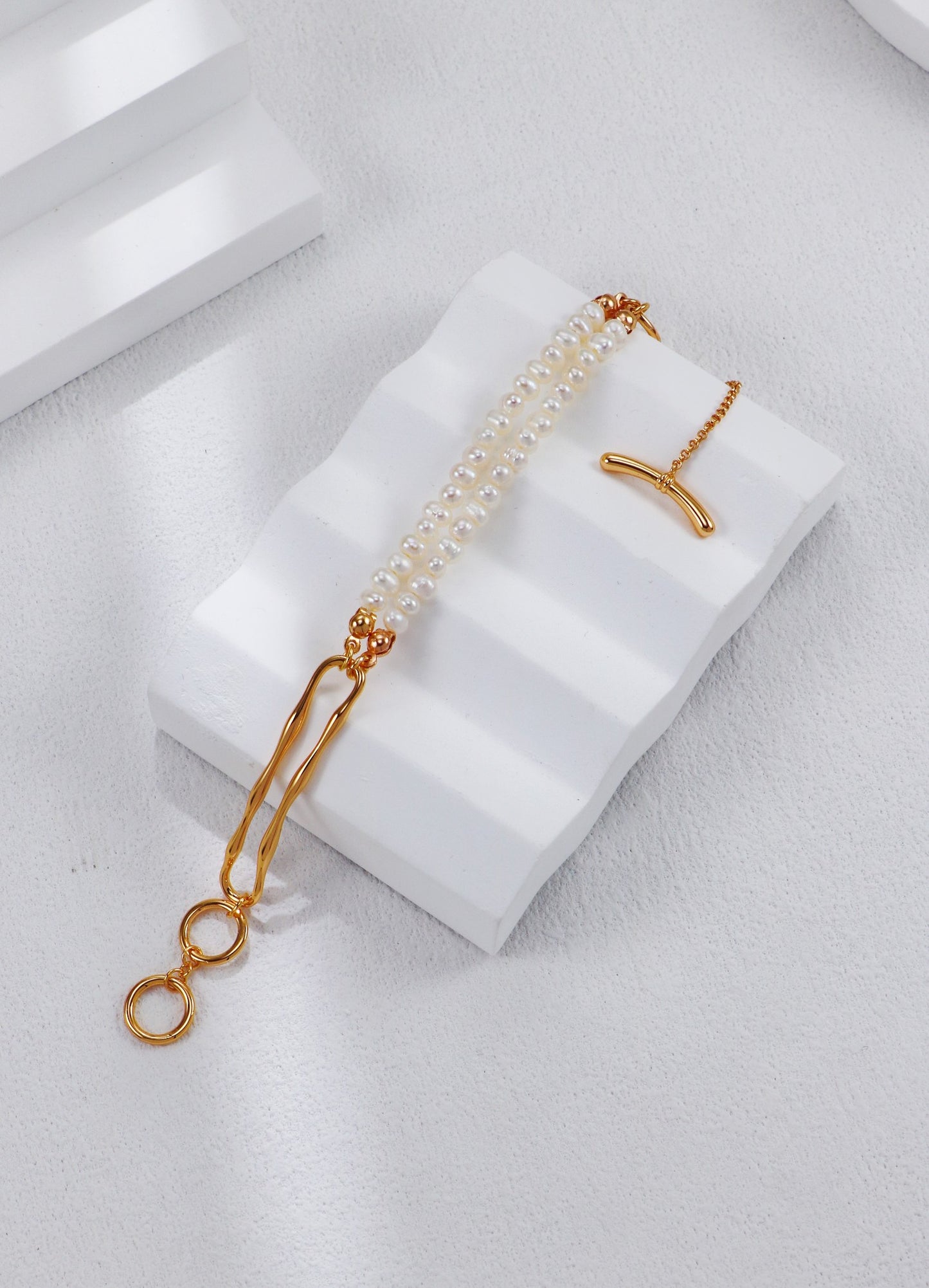 Vintage Gold Double-Layer Pearl Bracelet