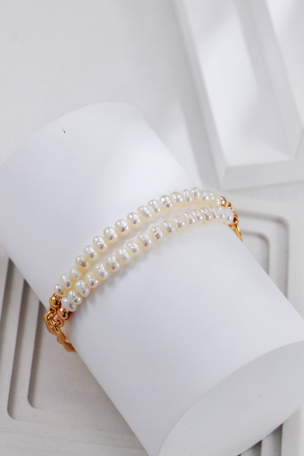 Vintage Gold Double-Layer Pearl Bracelet