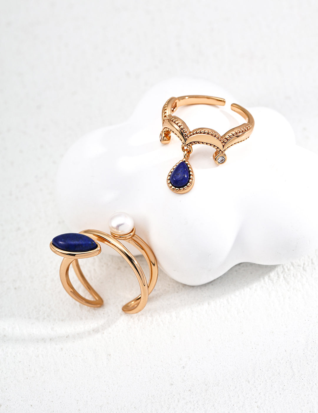 Vintage Natural Lapis Lazuli Zircon Ring