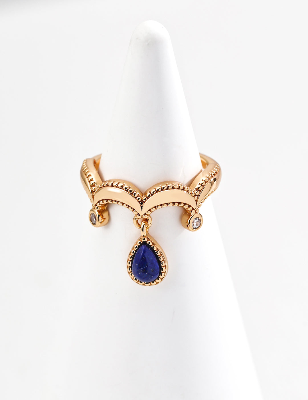 Vintage Natural Lapis Lazuli Zircon Ring