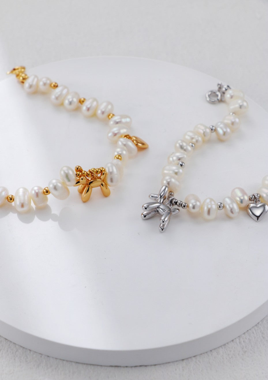 Balloon Dog Pearl Bracelet