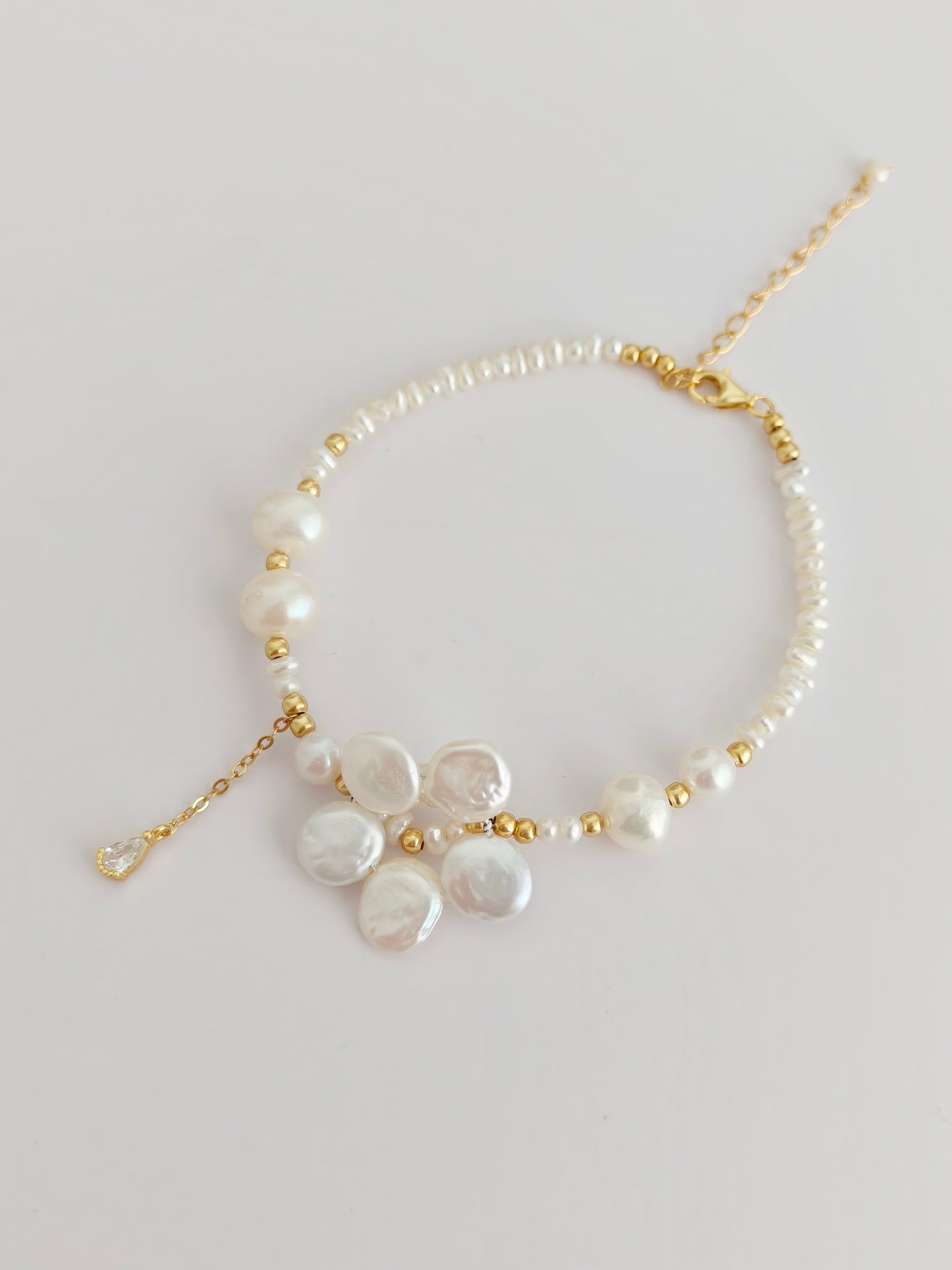 Natural Baroque Pearl Petal Bracelet