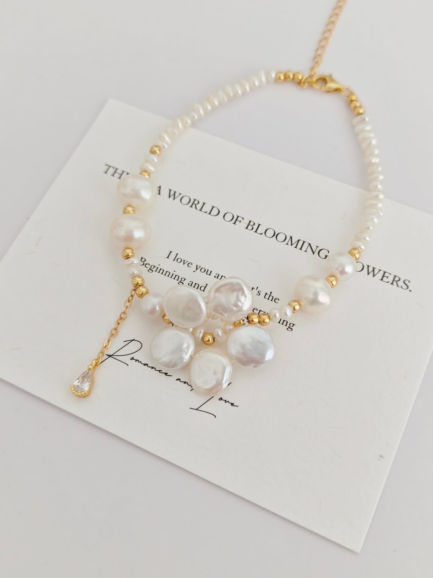 Natural Baroque Pearl Petal Bracelet