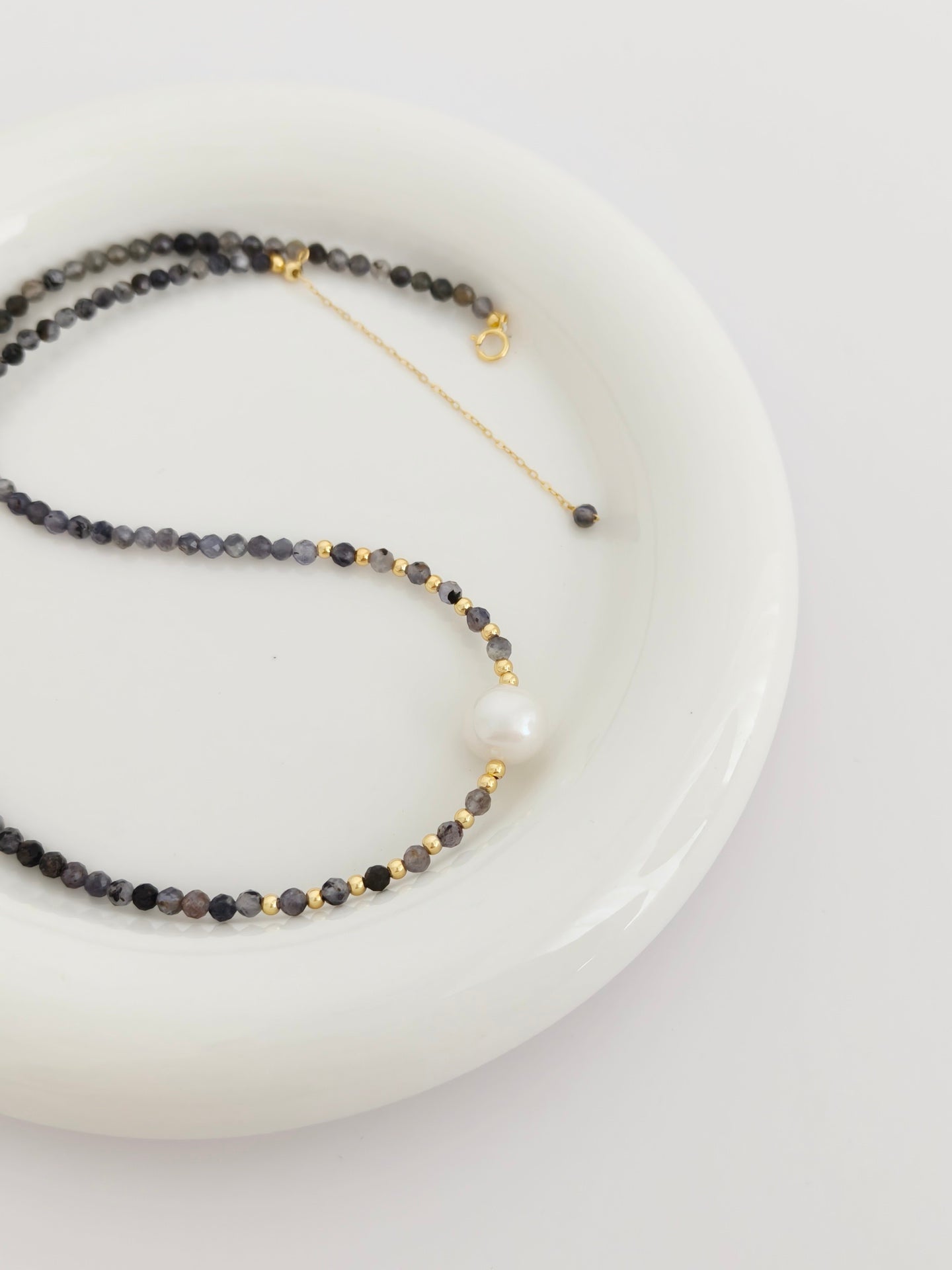 Pearl and Iolite Necklace