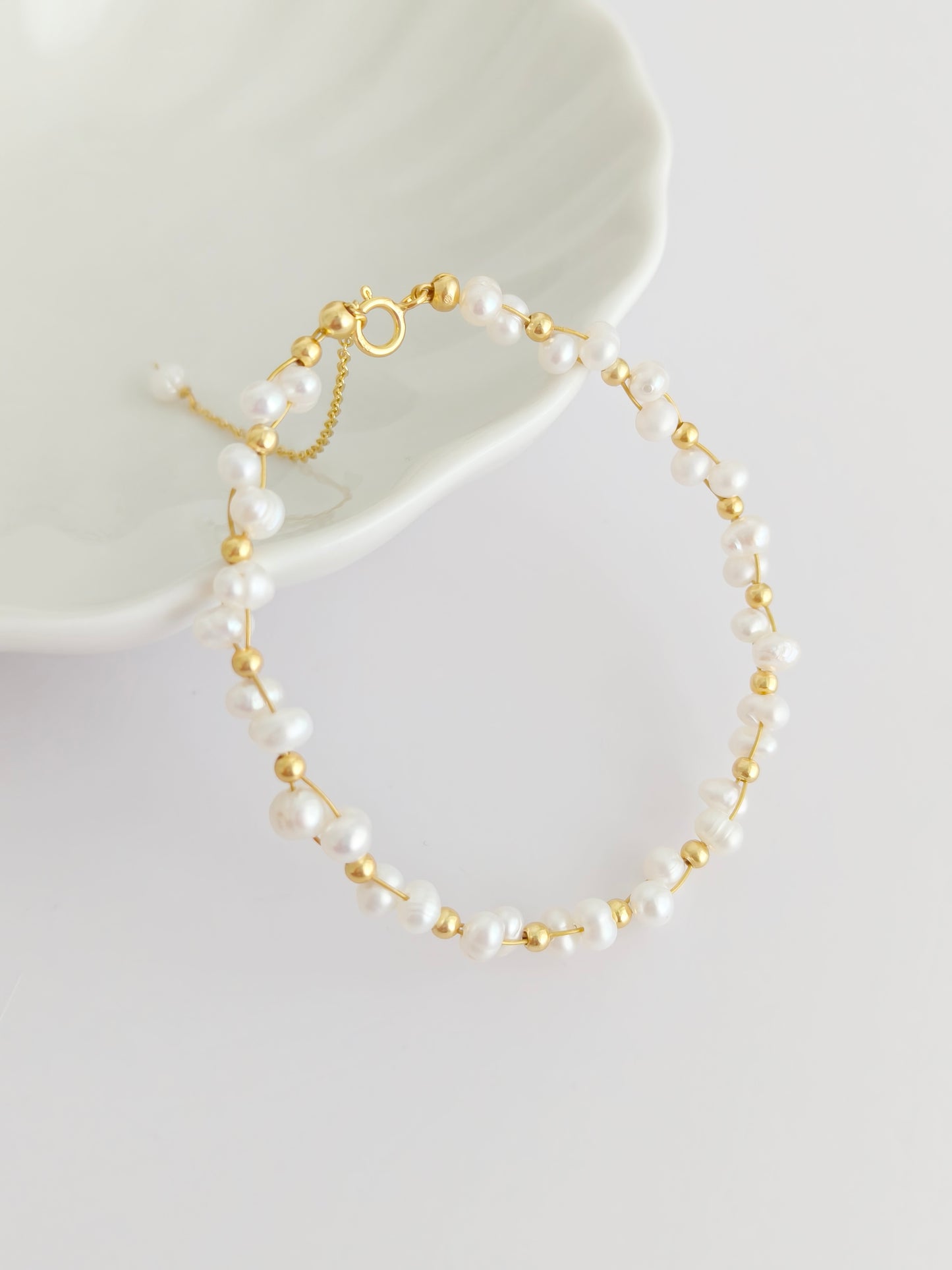 Baby's Breath Pearl Bracelet