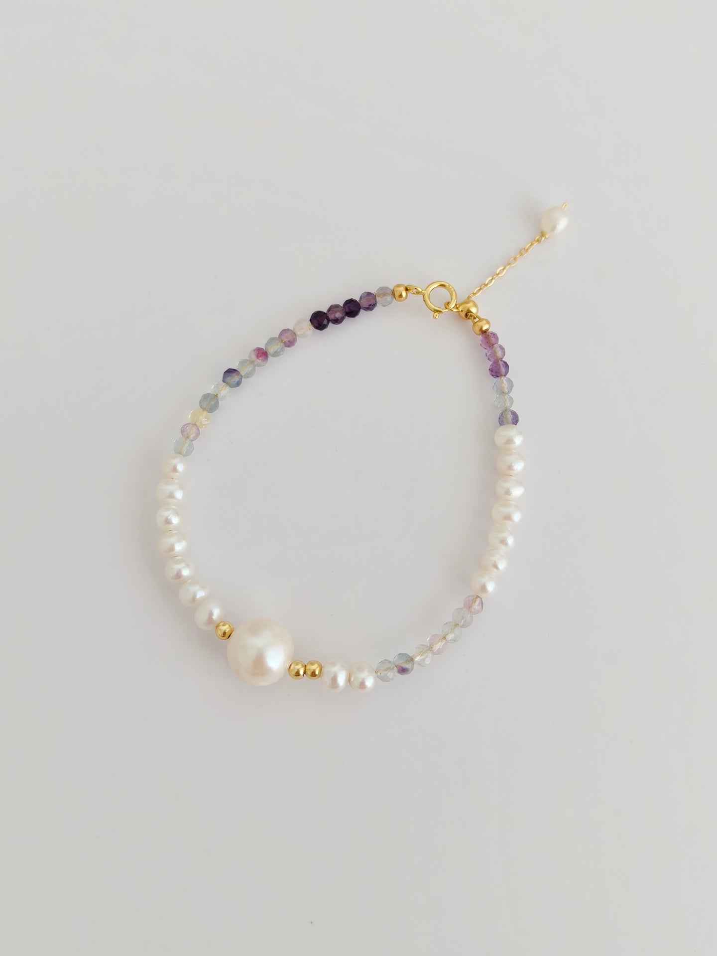 Fluorite and Pearl Bracelet