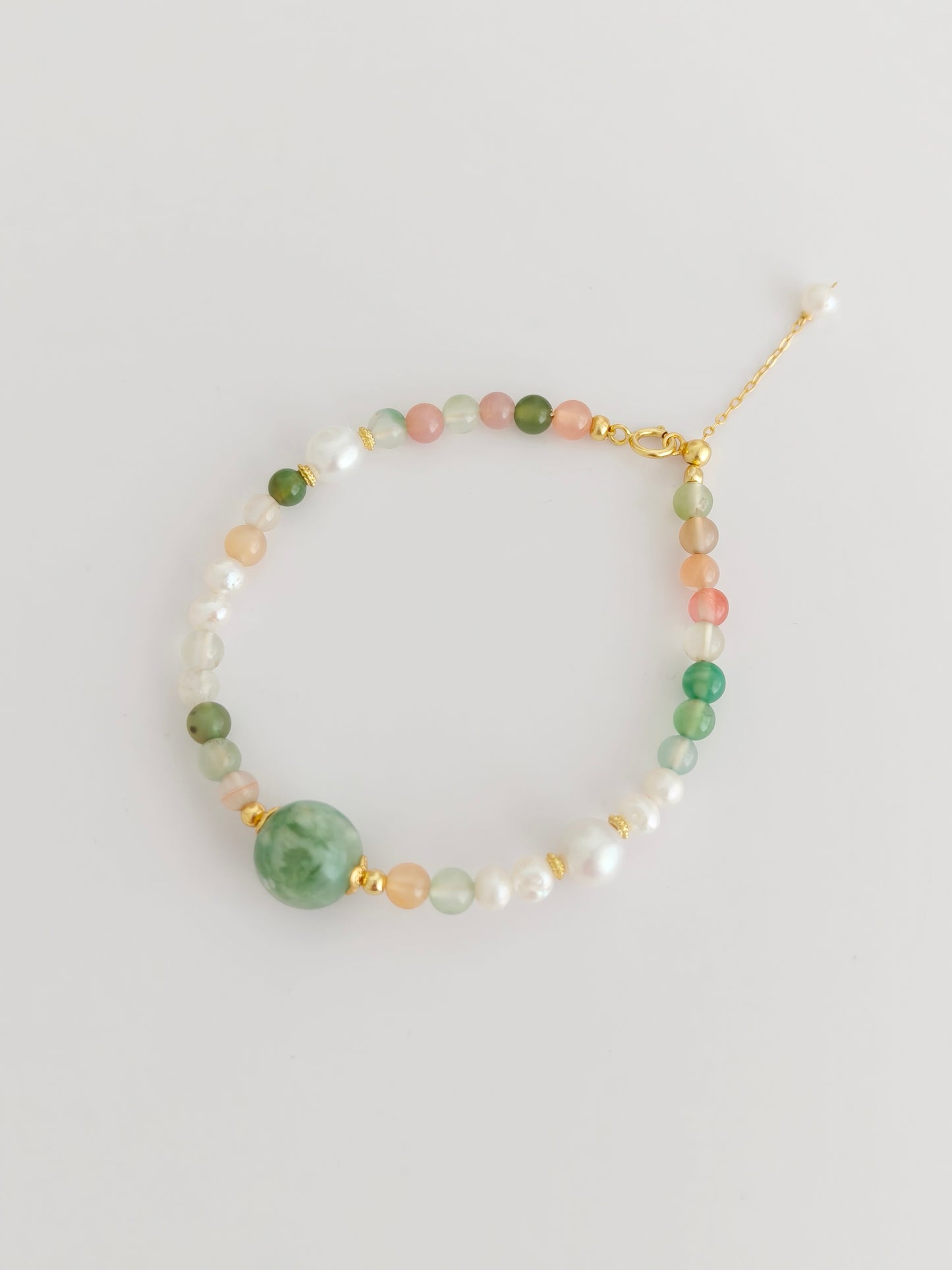 Pearl and Green Garnet Bracelet