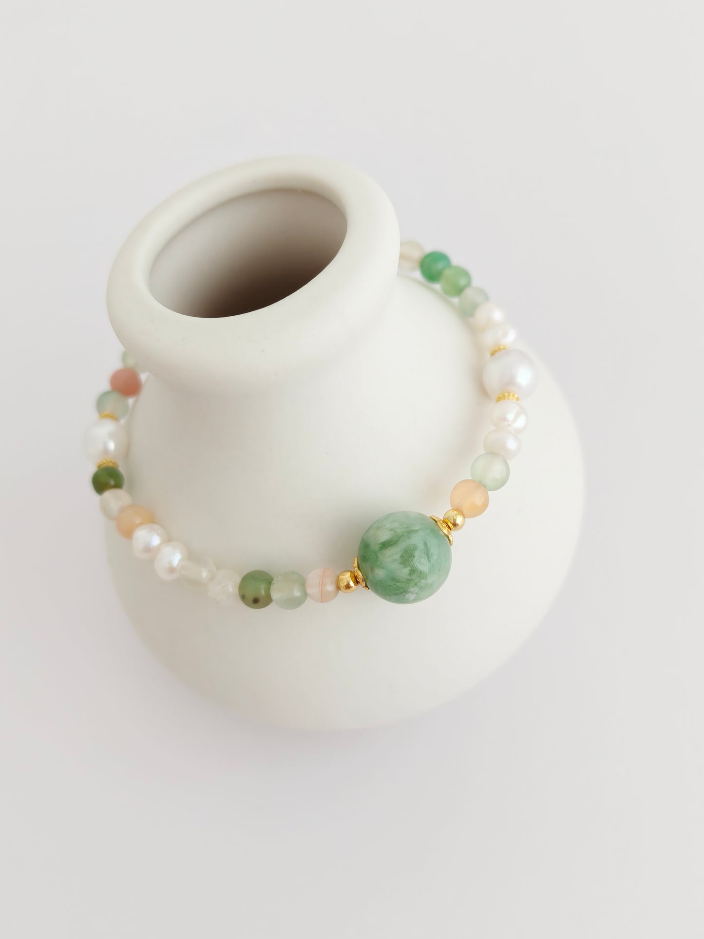 Pearl and Green Garnet Bracelet