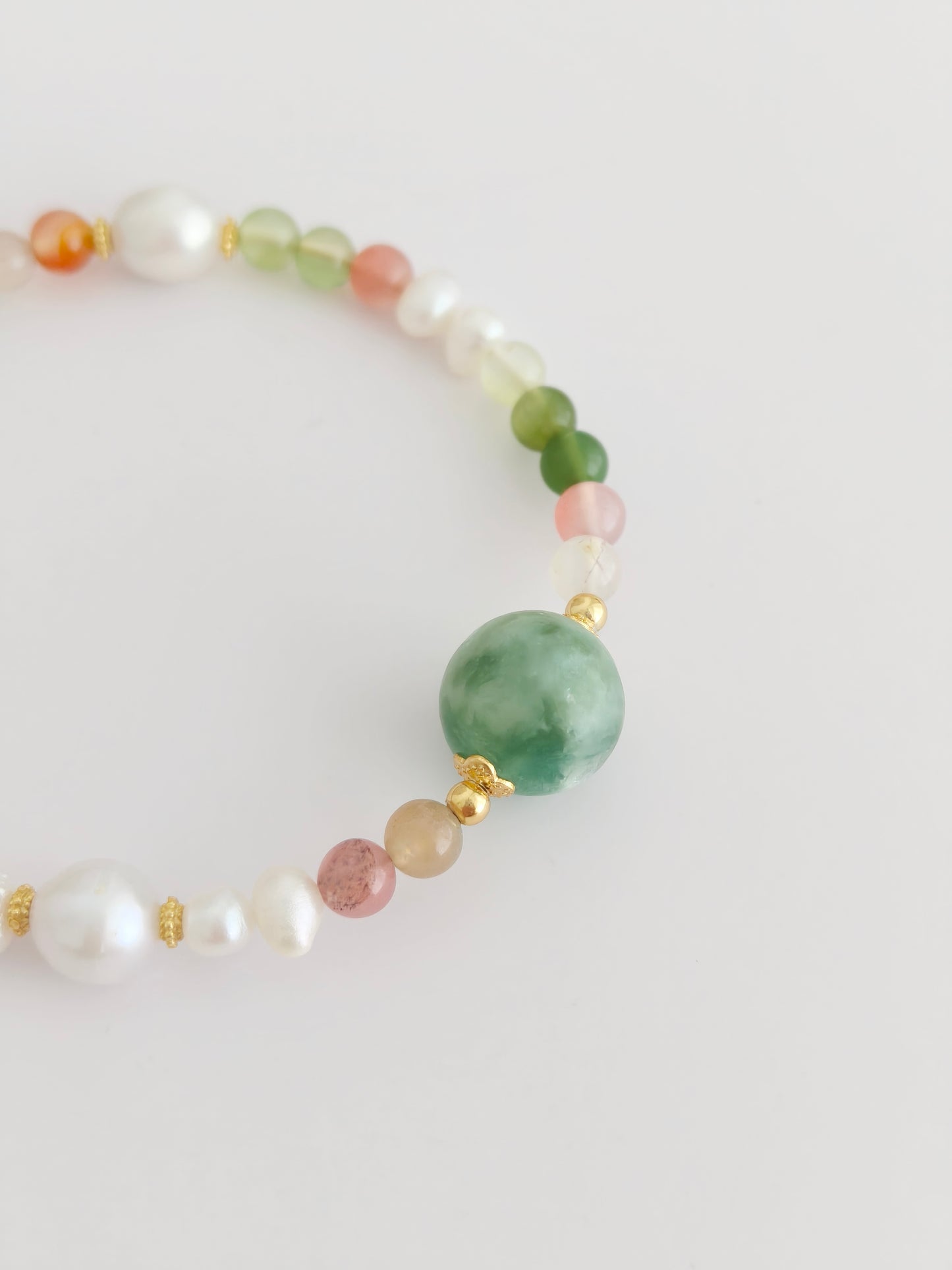 Pearl and Green Garnet Bracelet