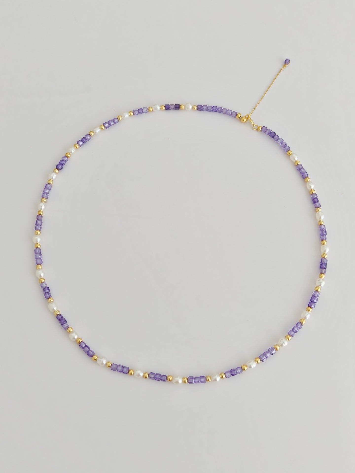 Natural Pearl Zircon Necklace