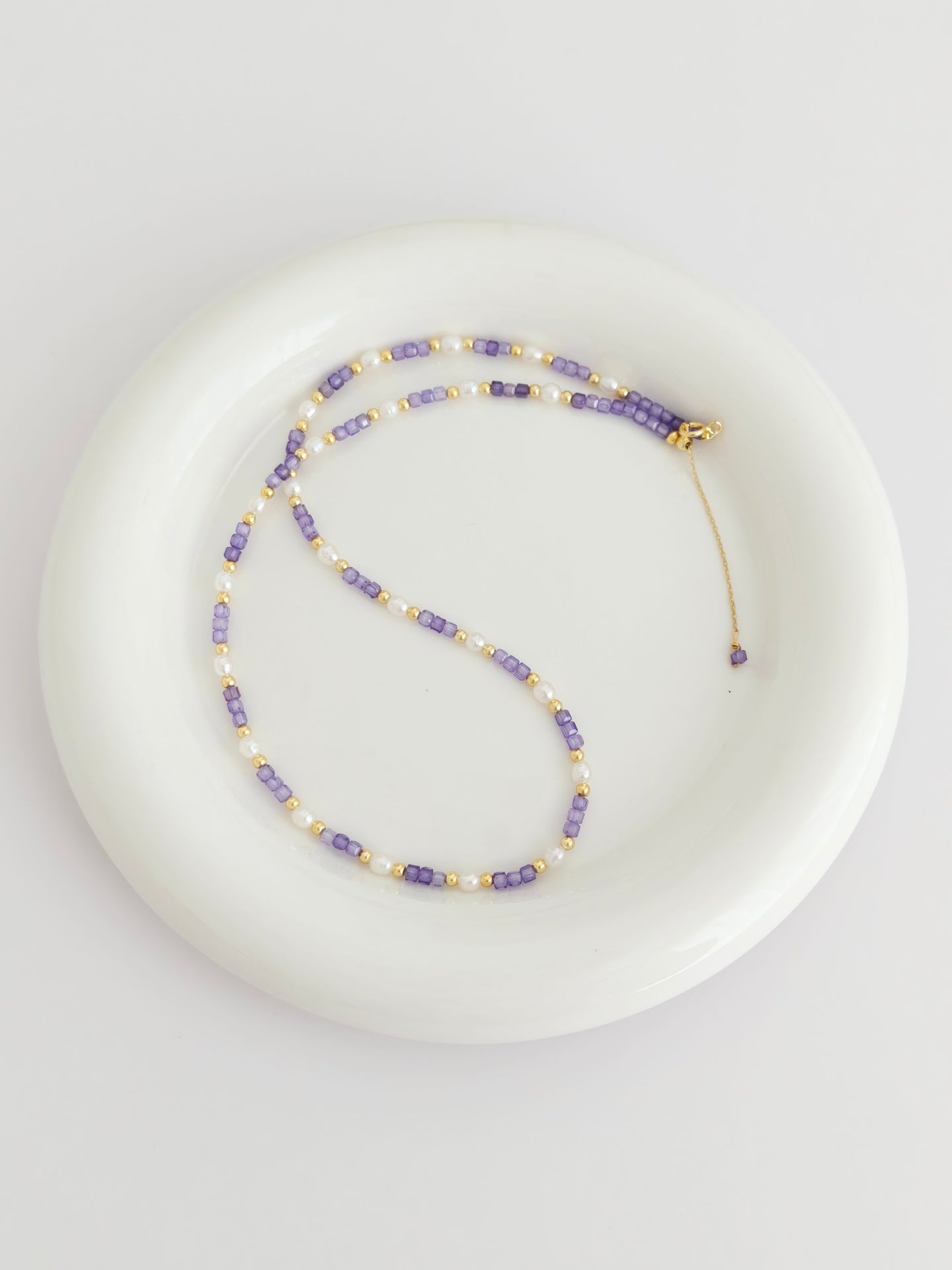 Natural Pearl Zircon Necklace