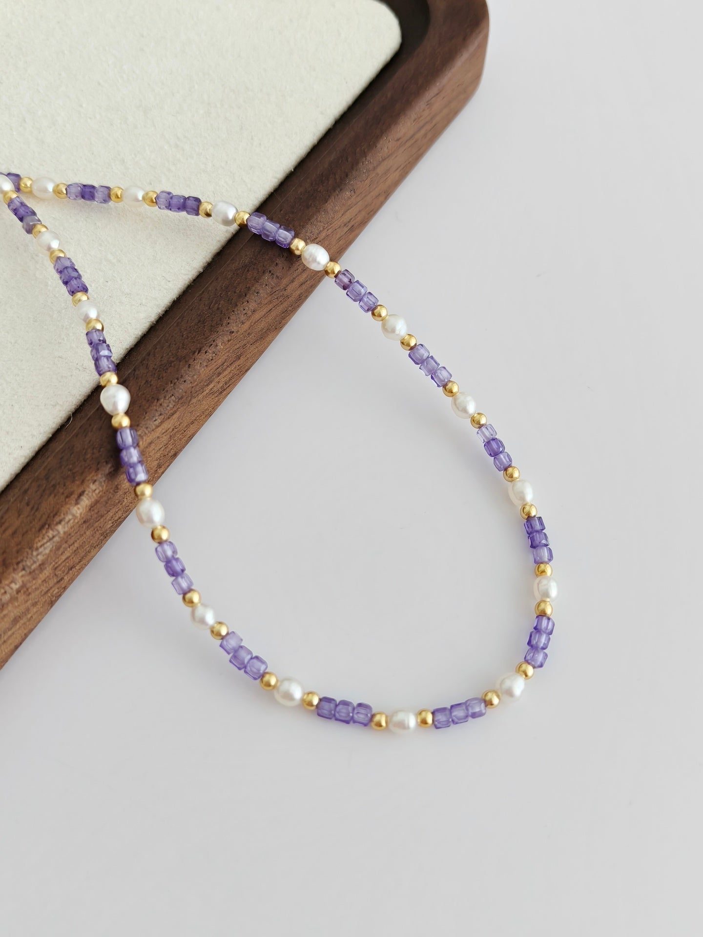 Natural Pearl Zircon Necklace