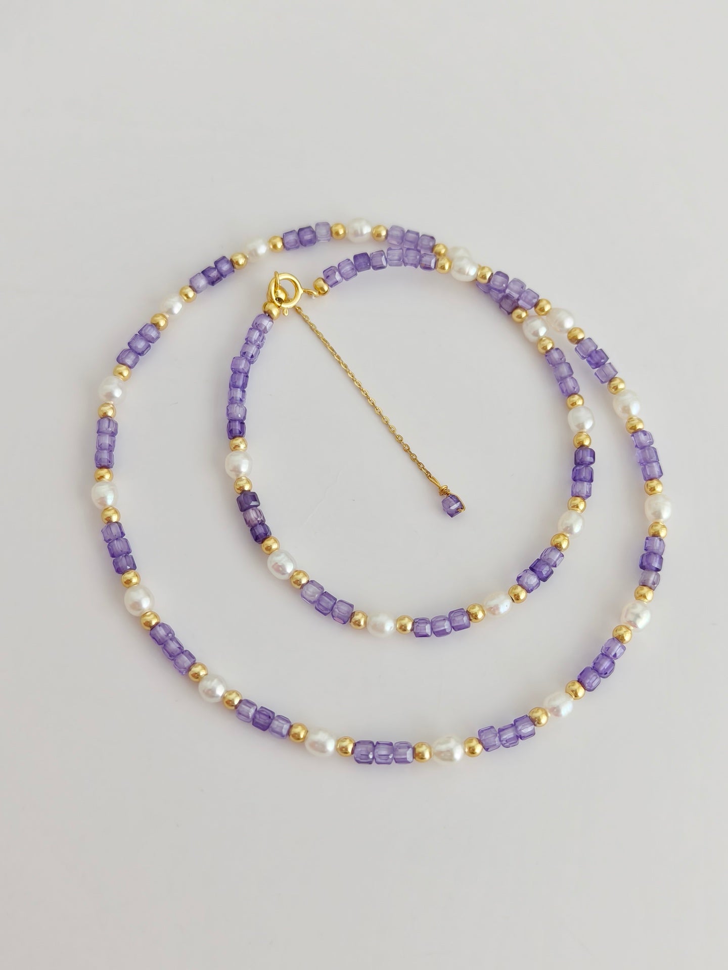 Natural Pearl Zircon Necklace