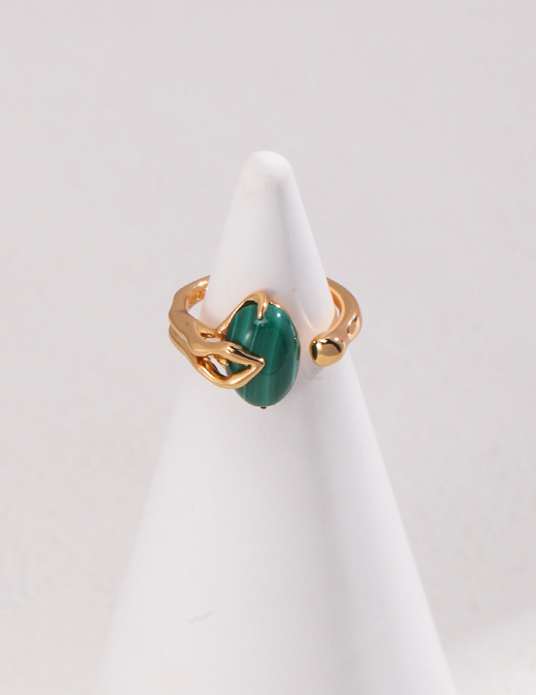 Natural Malachite Open Ring