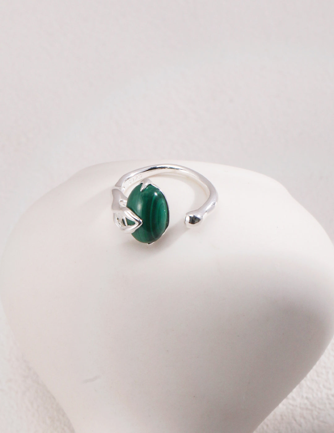 Natural Malachite Open Ring
