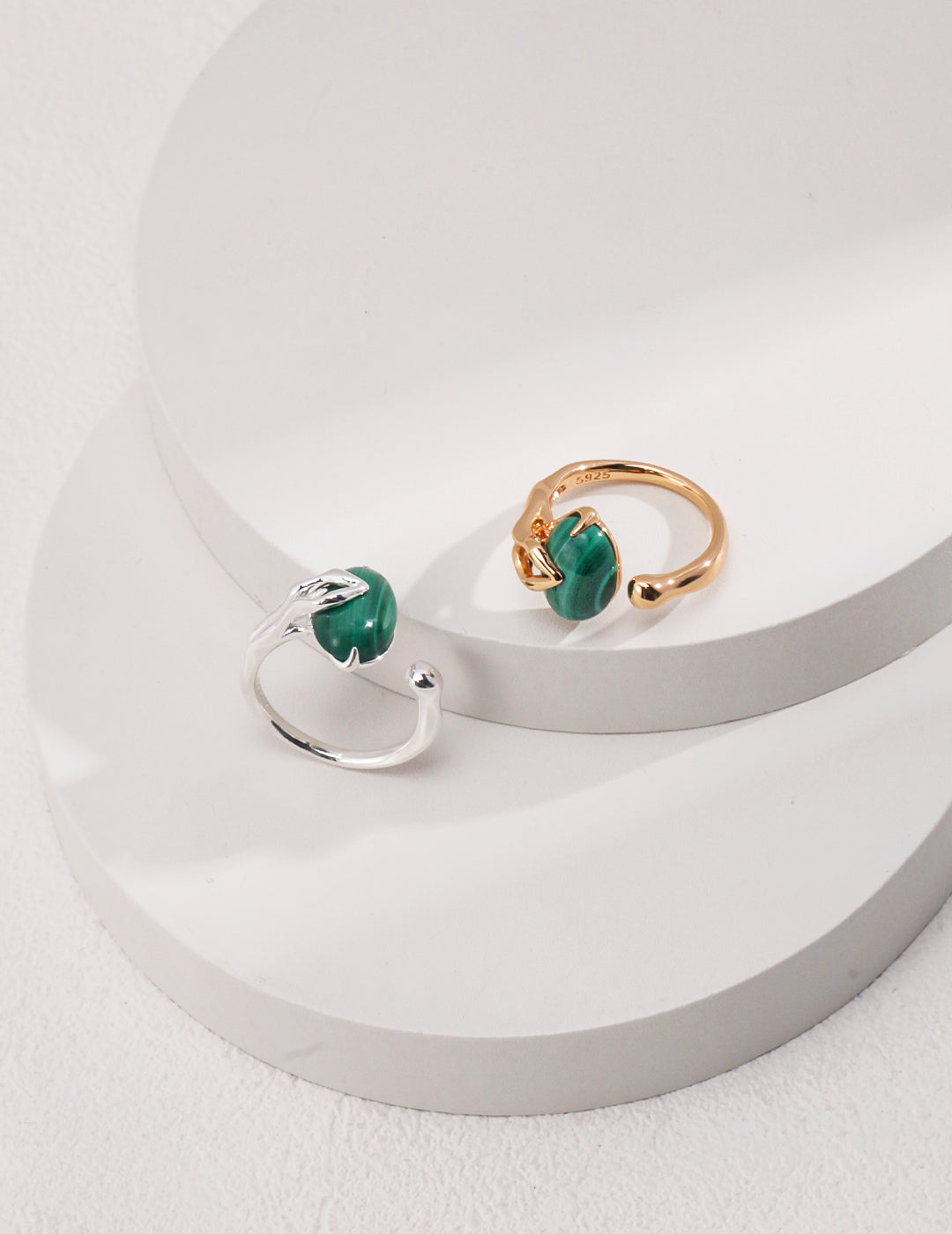 Natural Malachite Open Ring